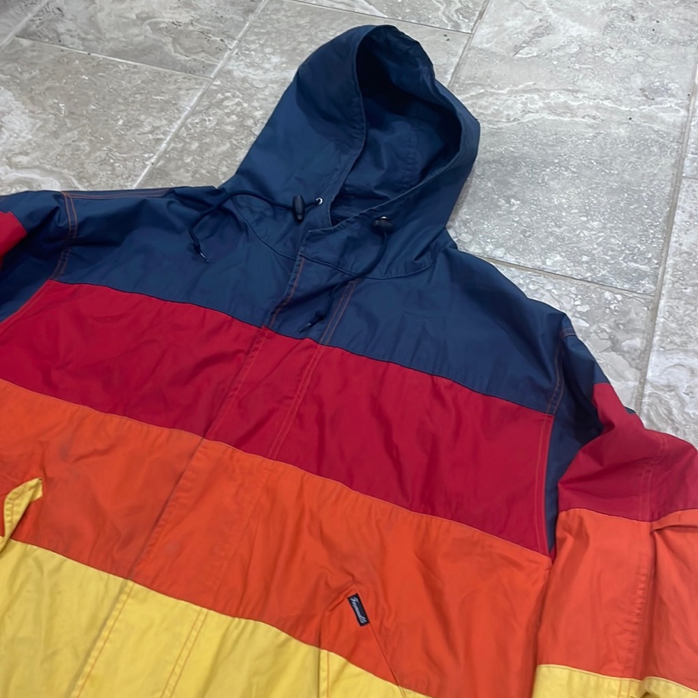 Faconnable Multicolor Hooded Jacket - Red, Orange, Yellow, Blue
